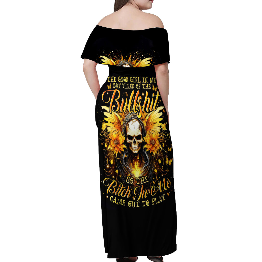 Fairy Skull Off Shoulder Maxi Dress The Good Girl In Me Got Tired Of The Bullshit