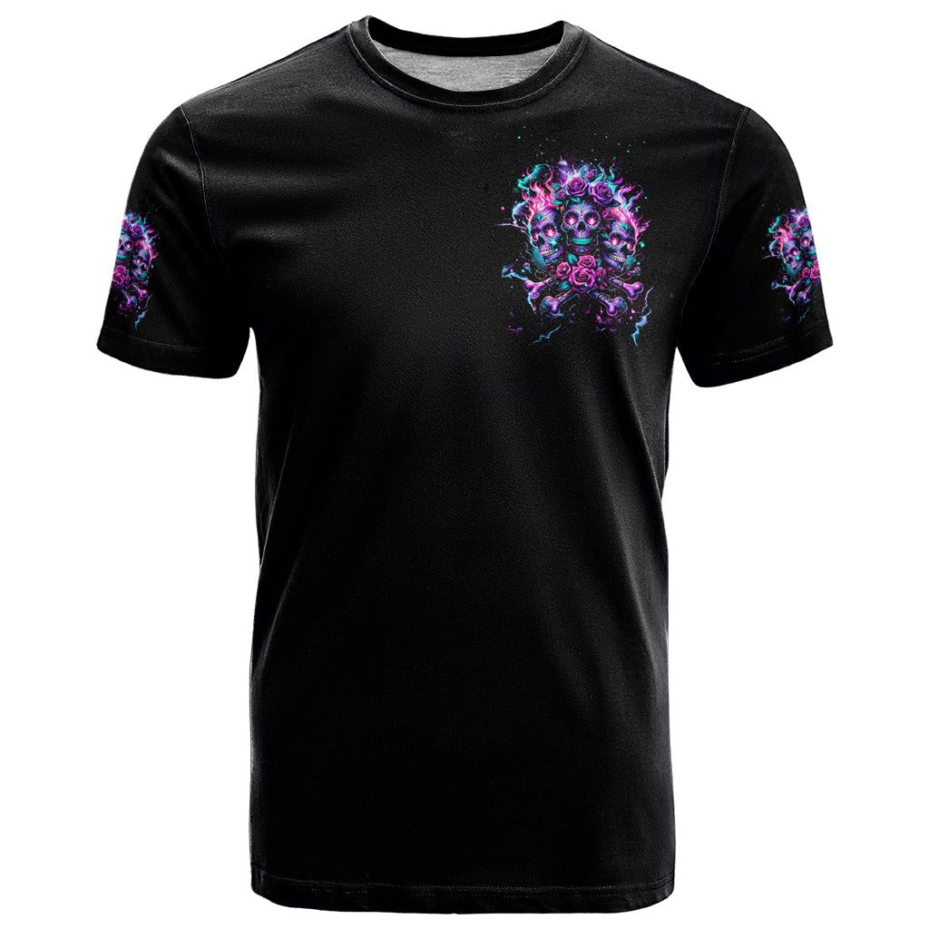 Flower Skull T Shirt Stuck Between IDK IDC