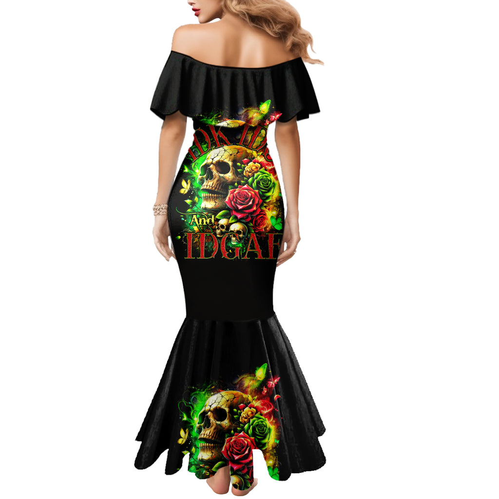 Rose Skull Mermaid Dress Stuck Between IDK IDC