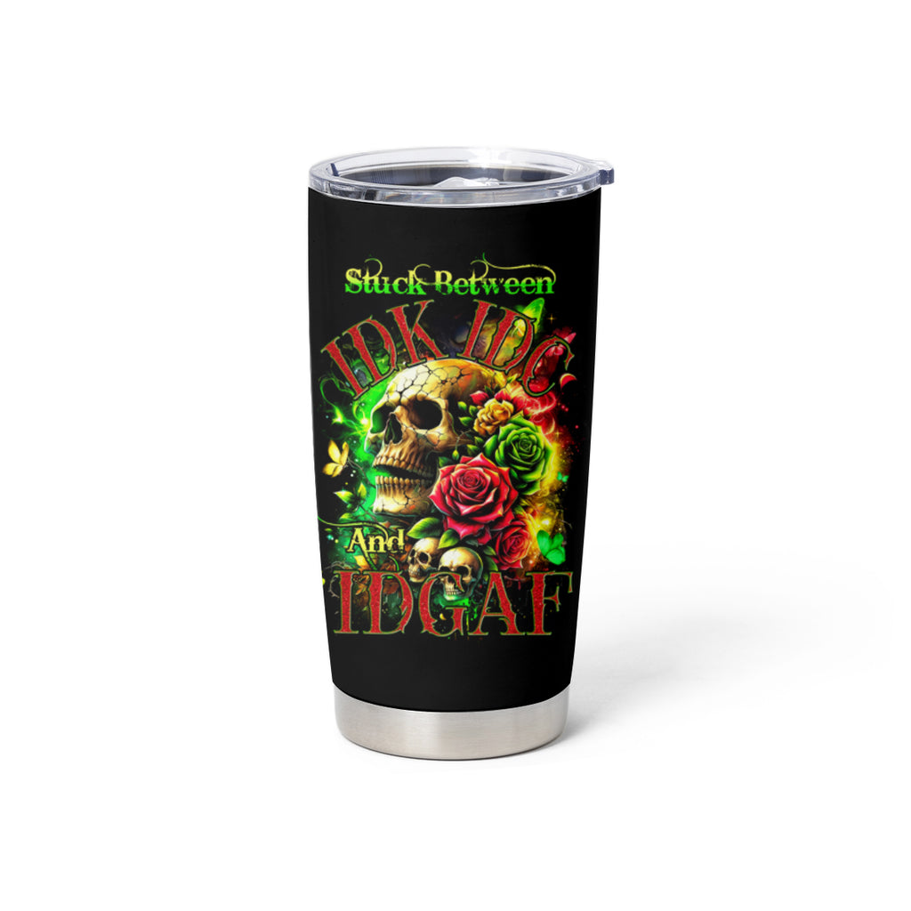 Rose Skull Tumbler Cup Stuck Between IDK IDC