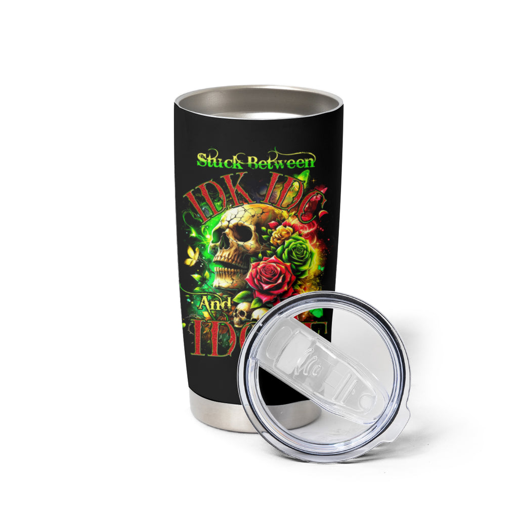 Rose Skull Tumbler Cup Stuck Between IDK IDC