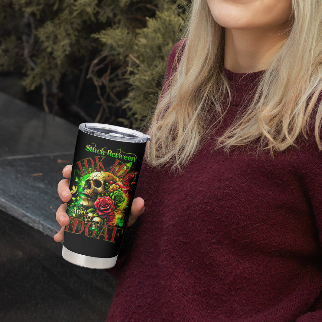 Rose Skull Tumbler Cup Stuck Between IDK IDC