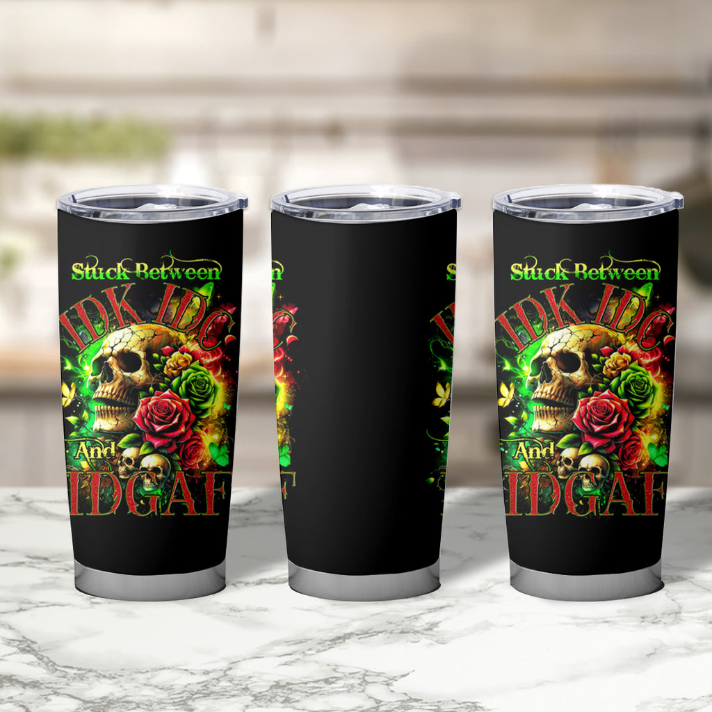Rose Skull Tumbler Cup Stuck Between IDK IDC