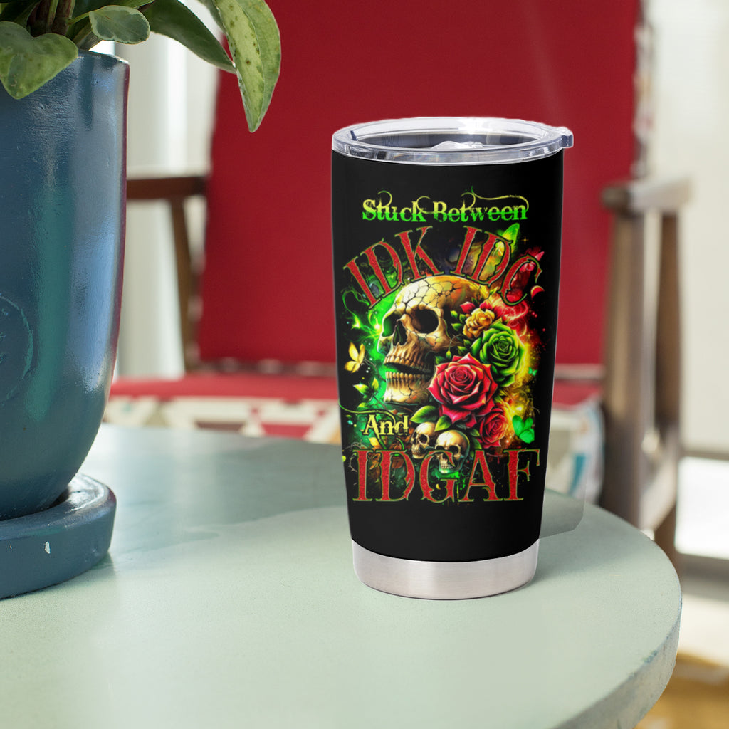 Rose Skull Tumbler Cup Stuck Between IDK IDC