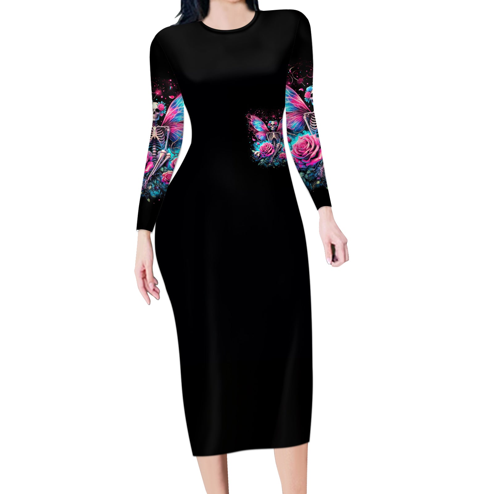 Fairy Skull Long Sleeve Bodycon Dress This Girl Powered By Bitch Dust