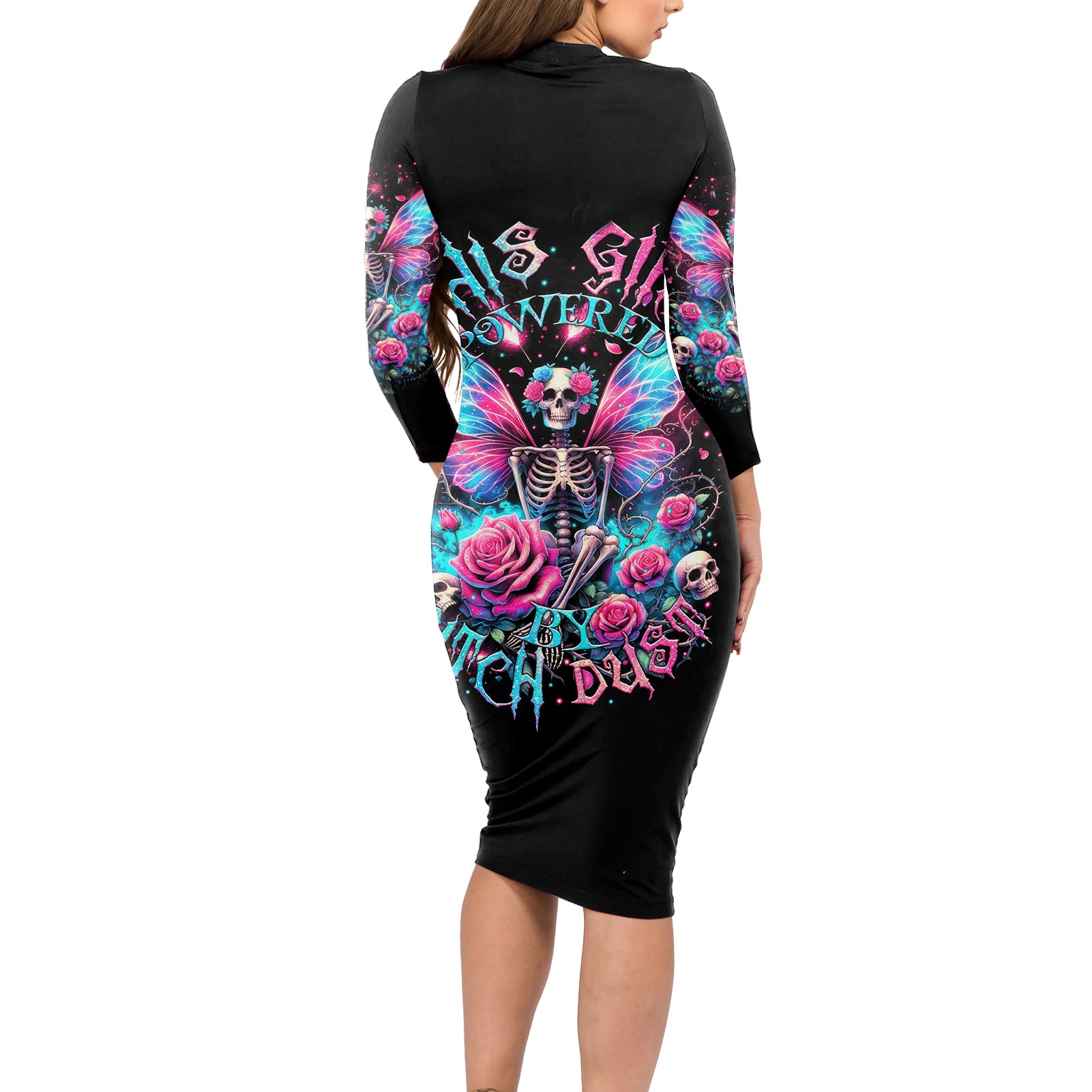 Fairy Skull Long Sleeve Bodycon Dress This Girl Powered By Bitch Dust