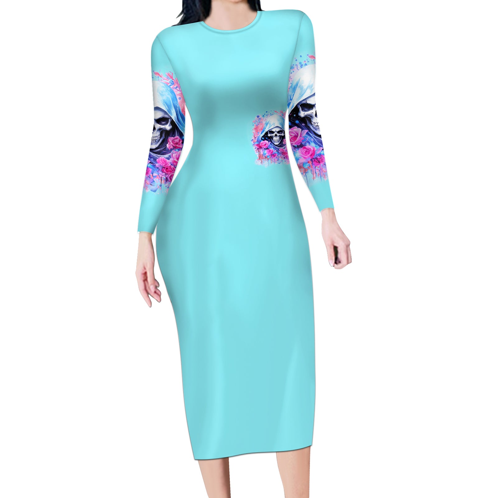 Witch Skull Long Sleeve Bodycon Dress Assuming Was Like Most Girls Was Your First Mistake