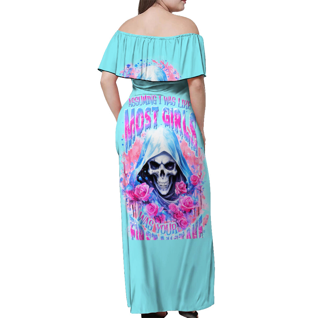 Witch Skull Off Shoulder Maxi Dress Assuming Was Like Most Girls Was Your First Mistake