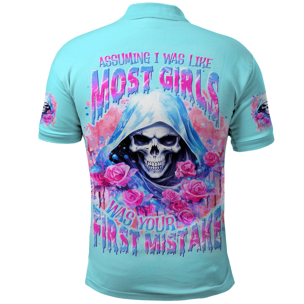Witch Skull Polo Shirt Assuming Was Like Most Girls Was Your First Mistake