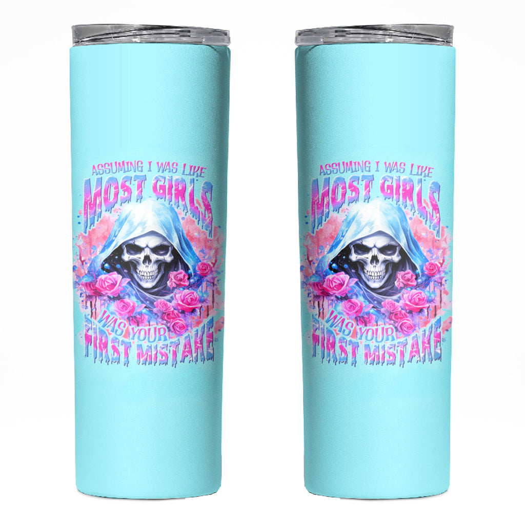 Witch Skull Skinny Tumbler Assuming Was Like Most Girls Was Your First Mistake