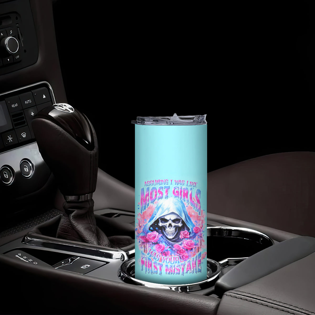 Witch Skull Skinny Tumbler Assuming Was Like Most Girls Was Your First Mistake