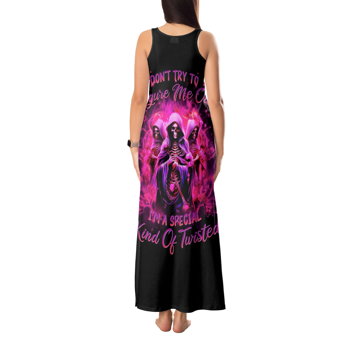 Witch Skull Tank Maxi Dress Don't Try To Figure Me Out I'm A Special Kind Of Twisted