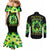 Flame Skull Couples Matching Mermaid Dress and Long Sleeve Button Shirt Heaven Don't Want Me Hell Afraid I Take Over DT01