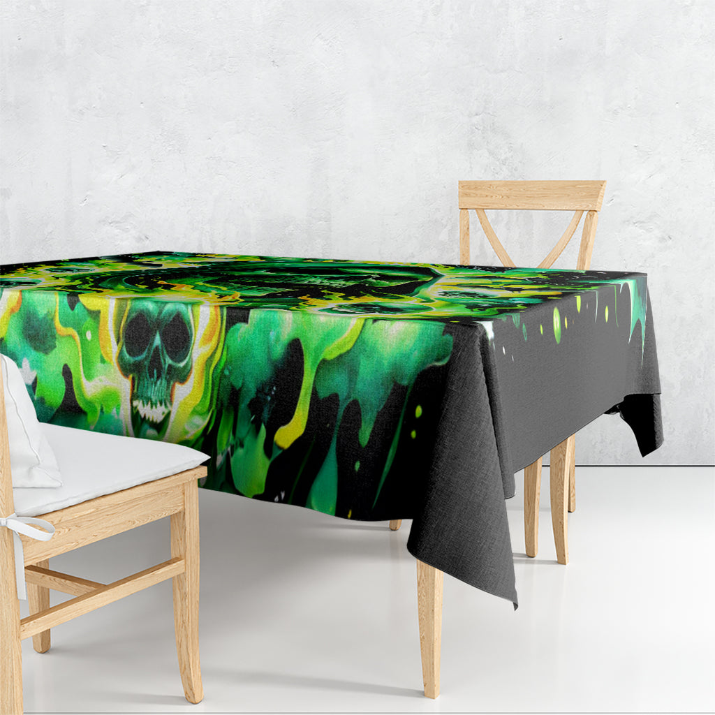 Flame Skull Tablecloth Heaven Don't Want Me Hell Afraid I Take Over DT01
