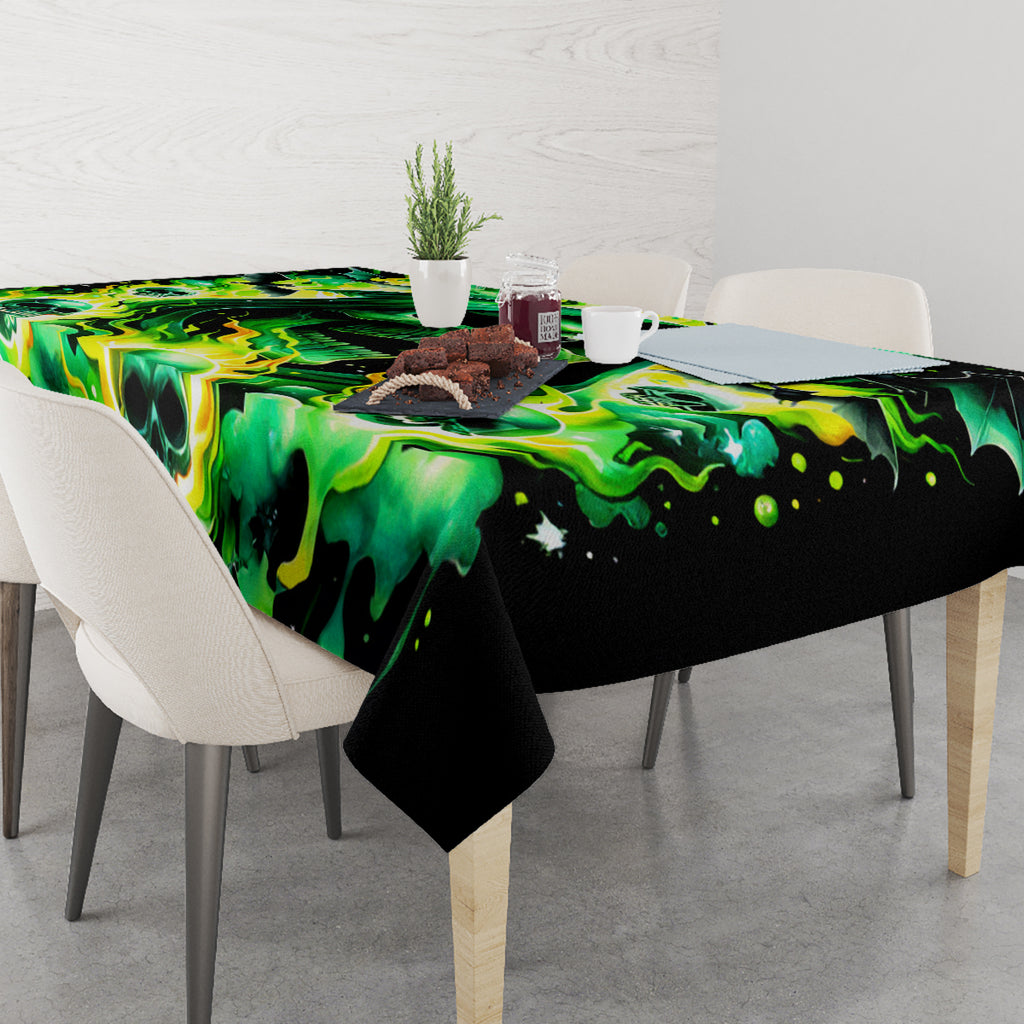 Flame Skull Tablecloth Heaven Don't Want Me Hell Afraid I Take Over DT01