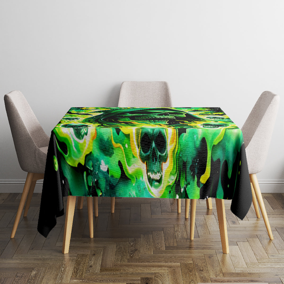 Flame Skull Tablecloth Heaven Don't Want Me Hell Afraid I Take Over DT01