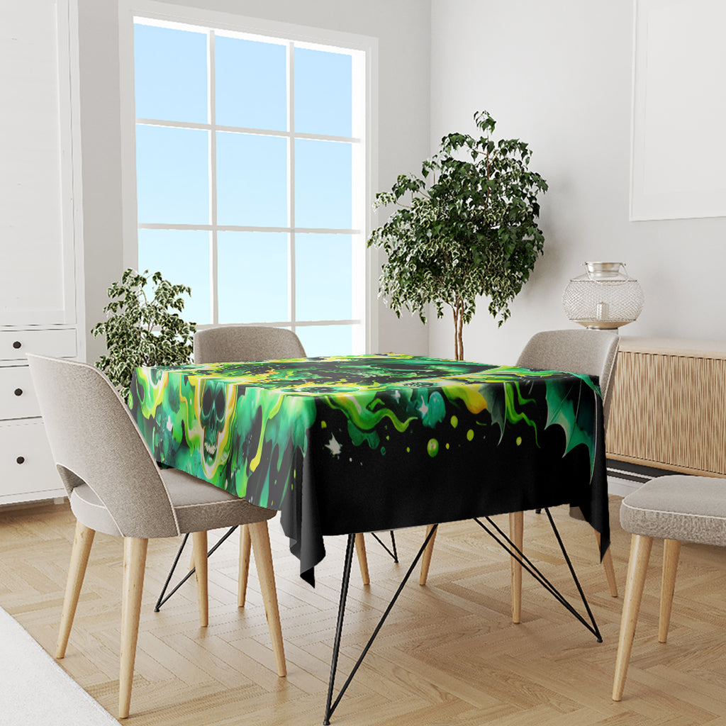 Flame Skull Tablecloth Heaven Don't Want Me Hell Afraid I Take Over DT01