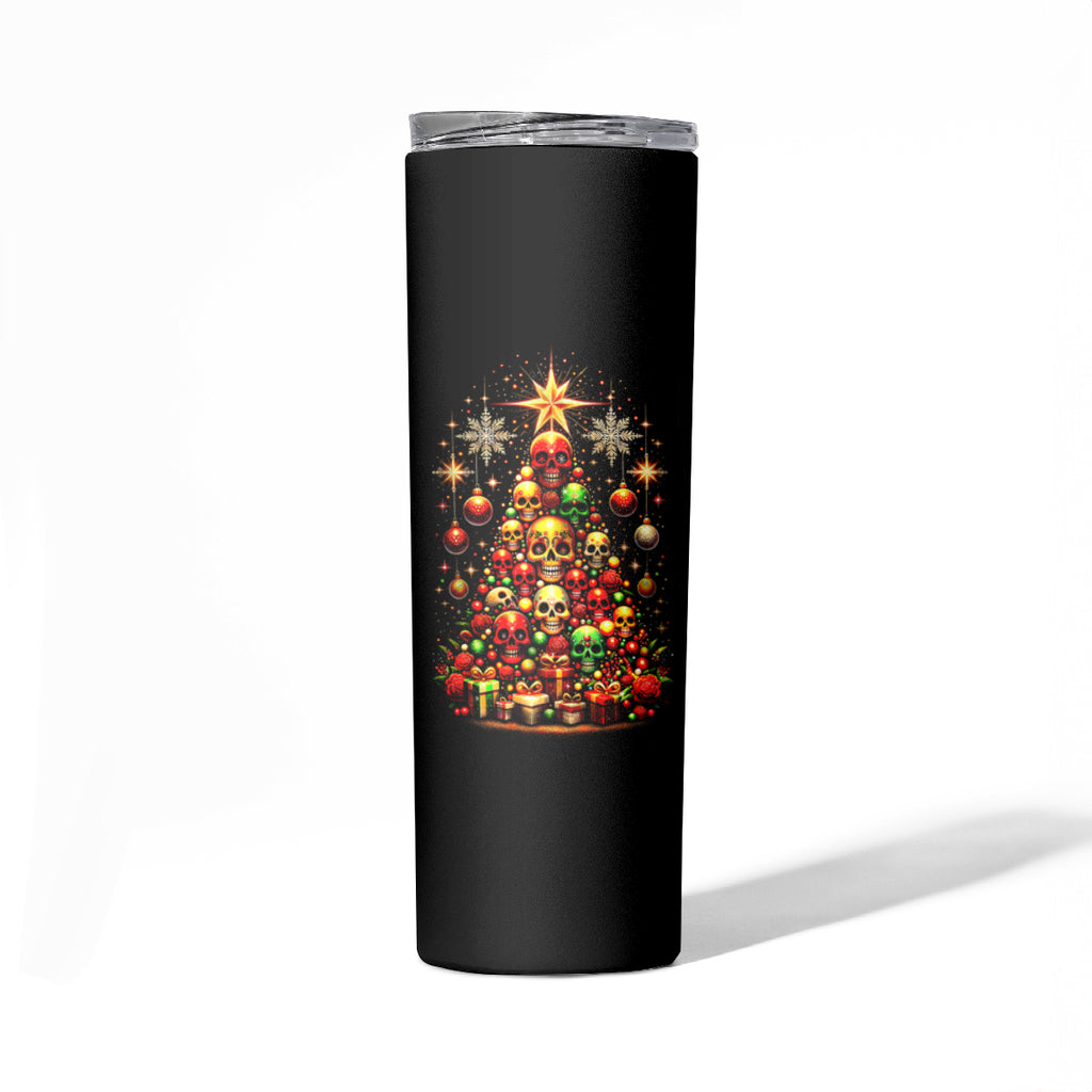 Christmas Skull Skinny Tumbler Christmas Tree Skull