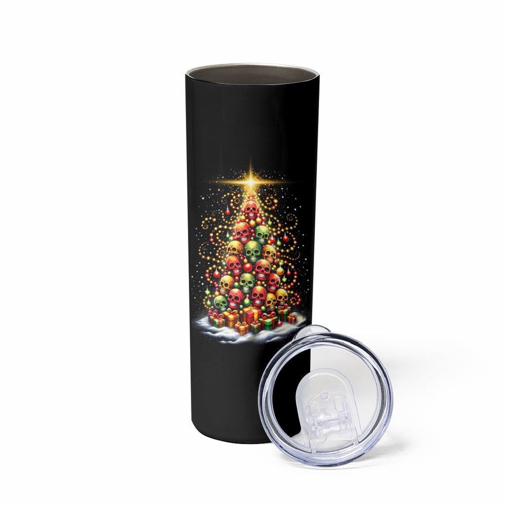 Christmas Sugar Skull Skinny Tumbler Christmas Tree Sugar Skull