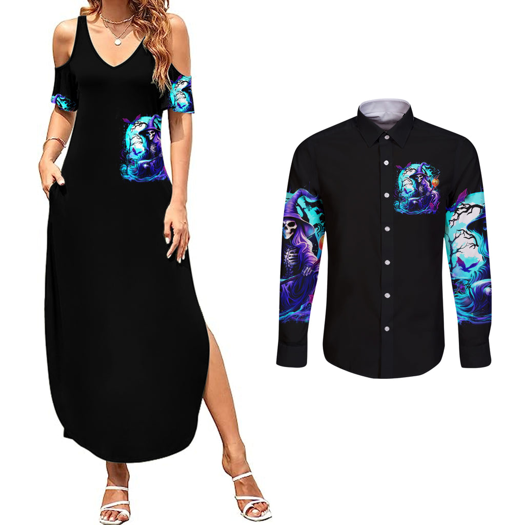 witch-skull-couples-matching-summer-maxi-dress-and-long-sleeve-button-shirts-you-couldnt-handle-me-even-with-intrustions