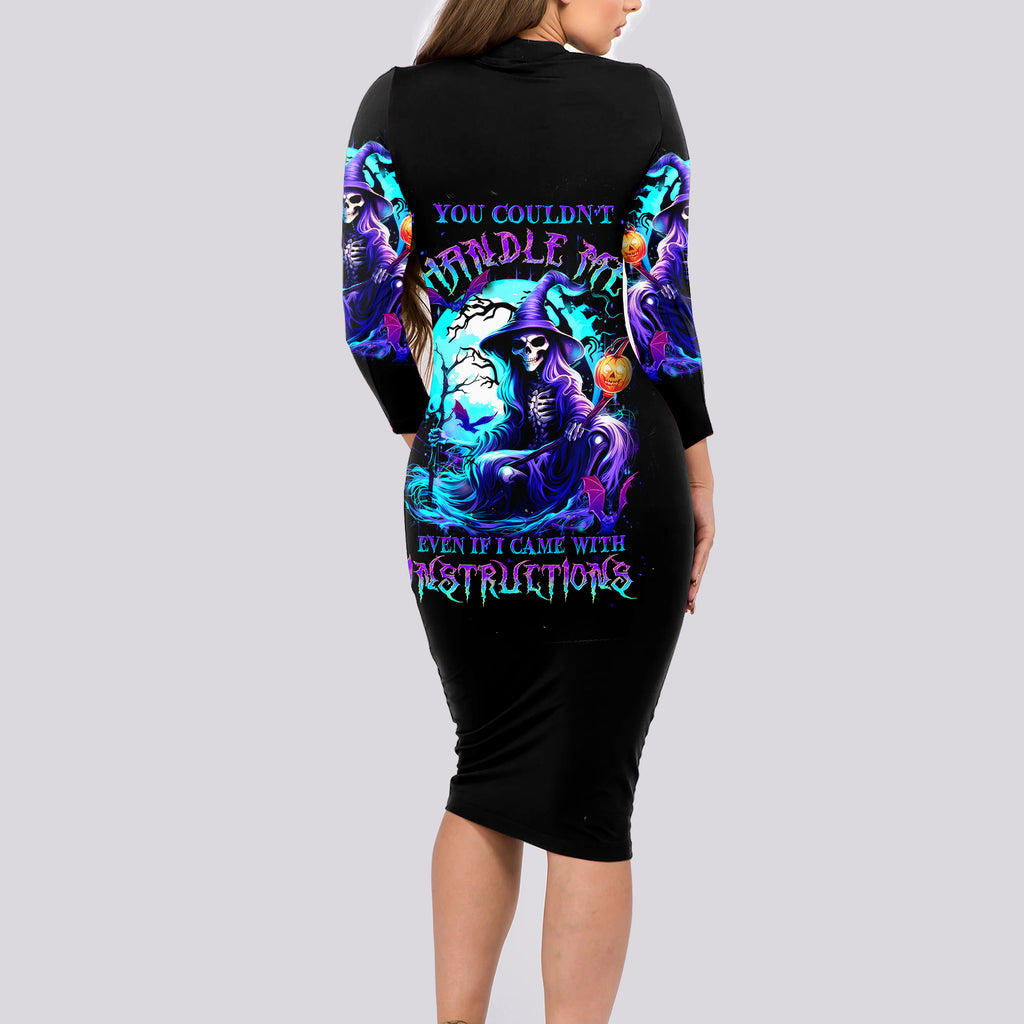 witch-skull-long-sleeve-bodycon-dress-you-couldnt-handle-me-even-with-intrustions