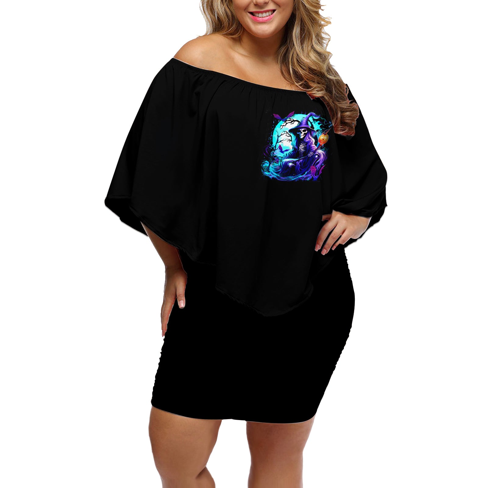 witch-skull-off-shoulder-short-dress-you-couldnt-handle-me-even-with-intrustions