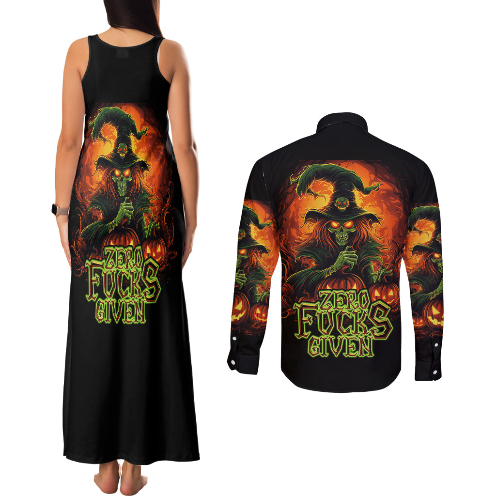 witch-skull-couples-matching-tank-maxi-dress-and-long-sleeve-button-shirts-zero-fucking-given