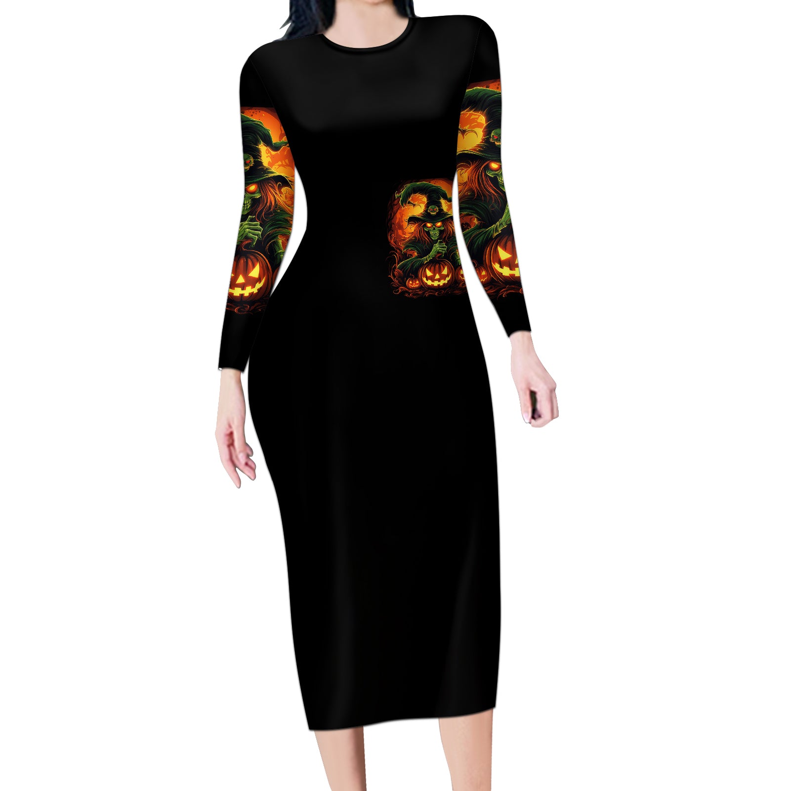 witch-skull-long-sleeve-bodycon-dress-zero-fucking-given