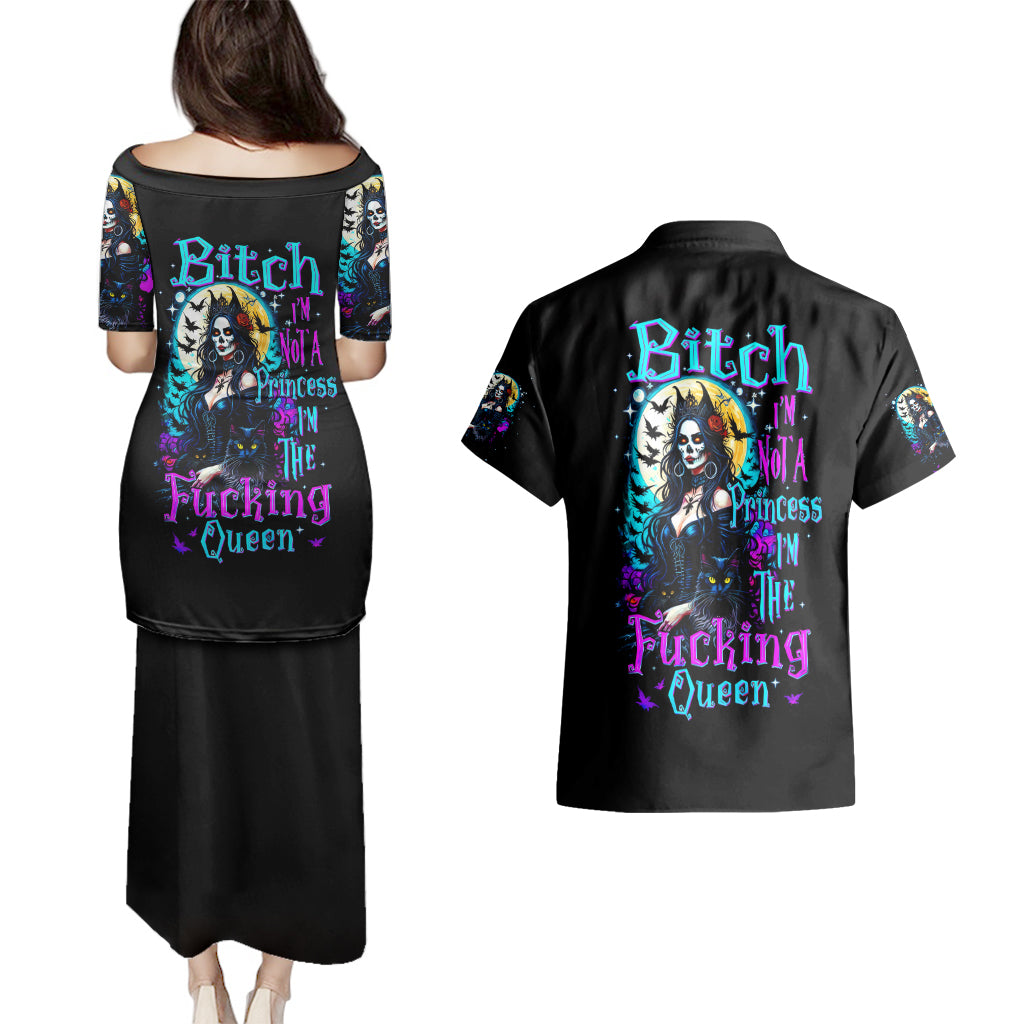 witch-skull-couples-matching-puletasi-dress-and-hawaiian-shirt-bitch-im-not-a-princess-im-the-fucking-queen