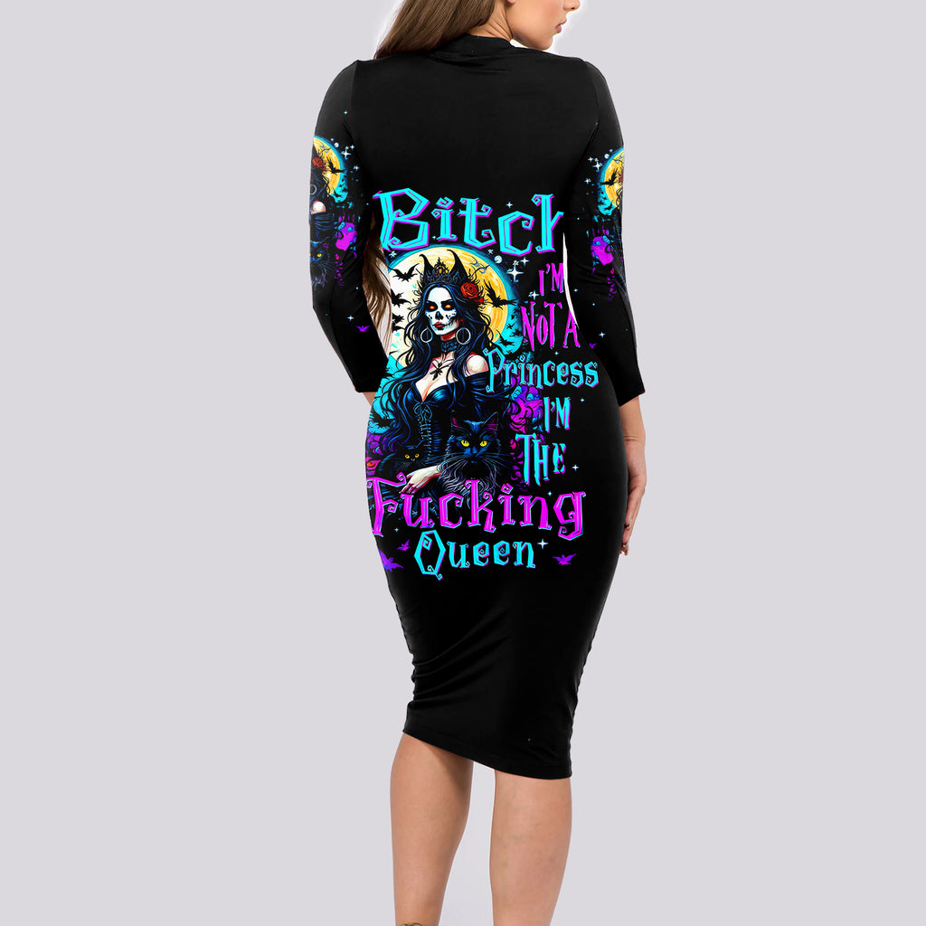 witch-skull-long-sleeve-bodycon-dress-bitch-im-not-a-princess-im-the-fucking-queen