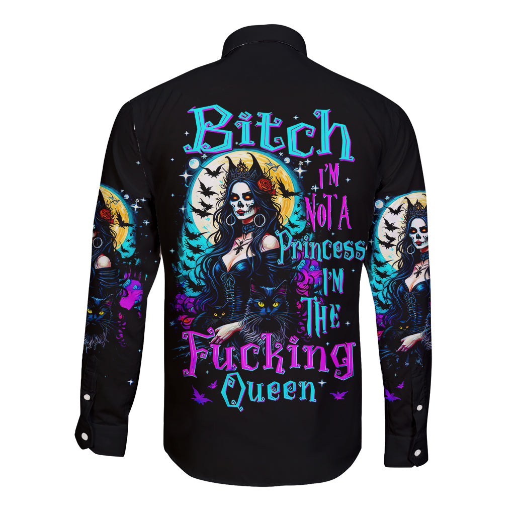 witch-skull-long-sleeve-button-shirt-bitch-im-not-a-princess-im-the-fucking-queen