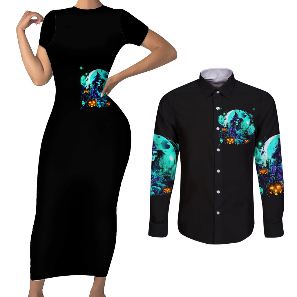 witch-skull-couples-matching-short-sleeve-bodycon-dress-and-long-sleeve-button-shirts-come-with-us-and-you-will-see-our-halloween