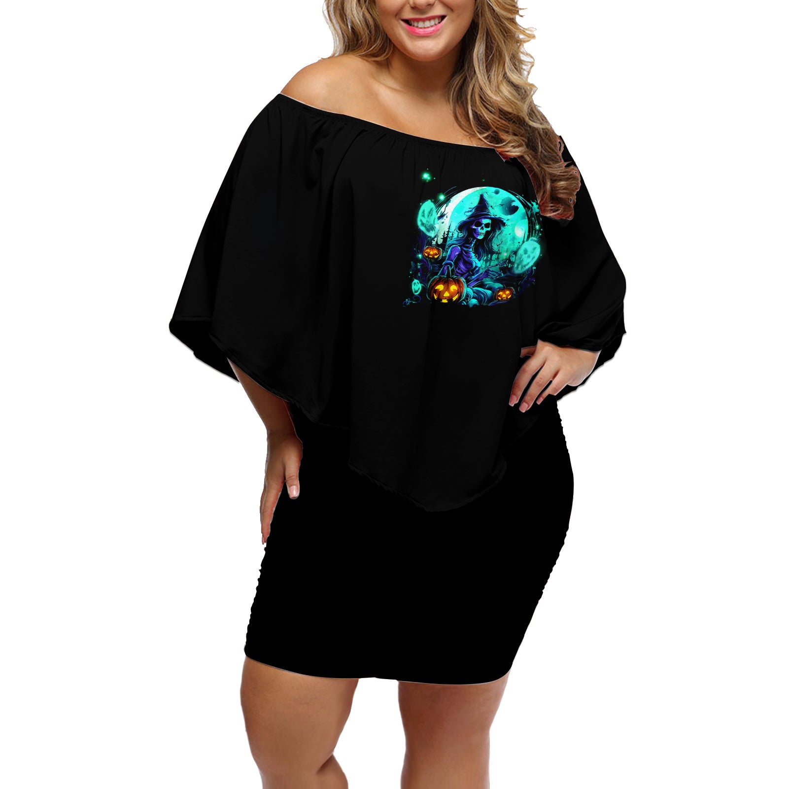 witch-skull-off-shoulder-short-dress-come-with-us-and-you-will-see-our-halloween