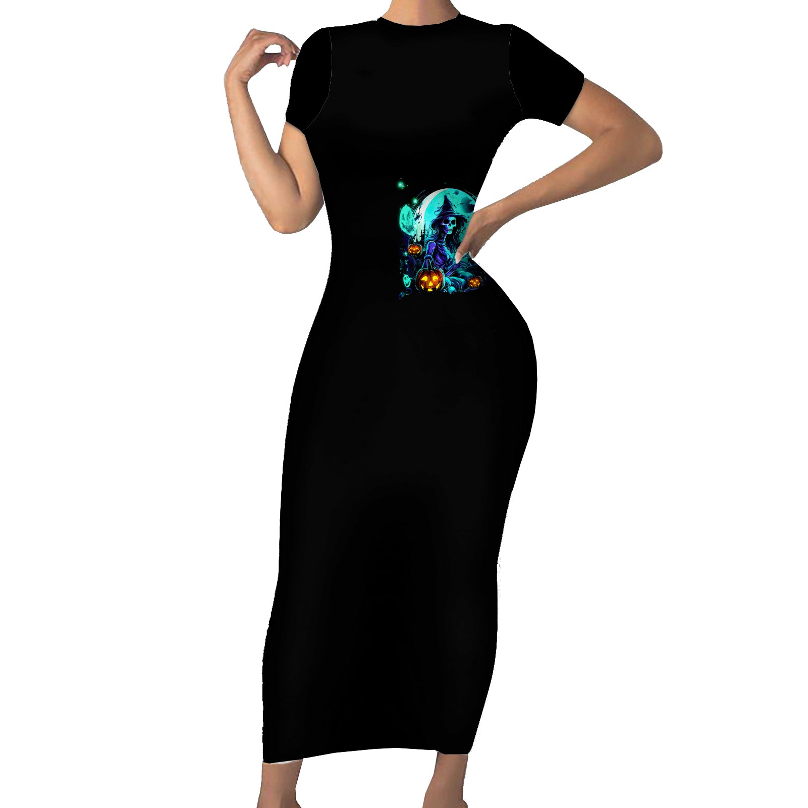 witch-skull-short-sleeve-bodycon-dress-come-with-us-and-you-will-see-our-halloween