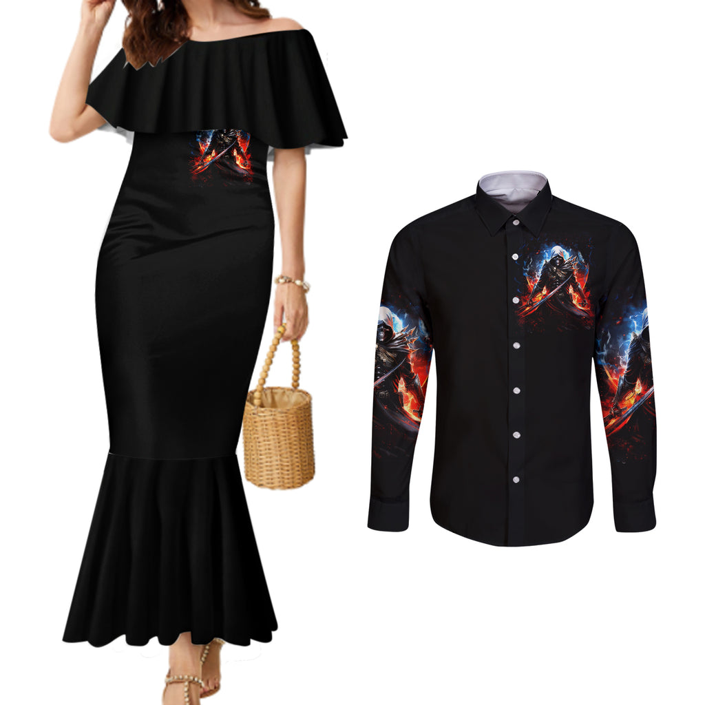 warrior-skull-couples-matching-mermaid-dress-and-long-sleeve-button-shirts-dont-piss-off-old-people