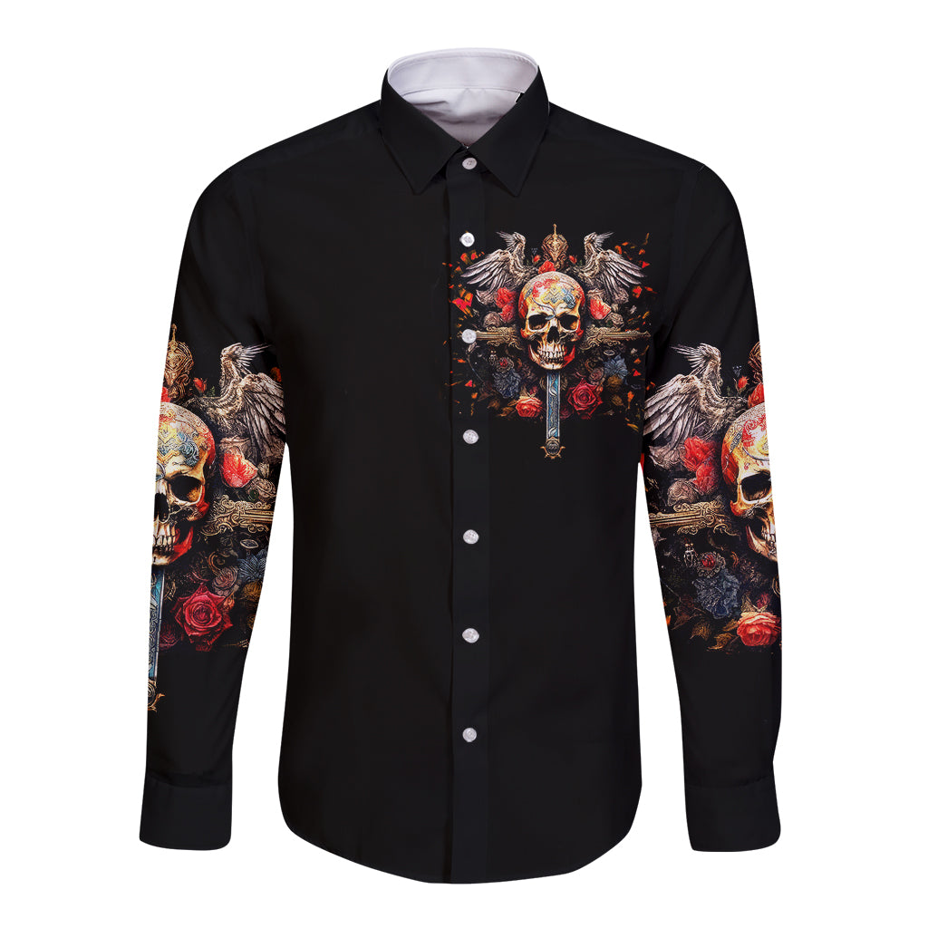 cross-skull-long-sleeve-button-shirt-honesty-loyalty-and-respect-worth-more-than-gold-diamond