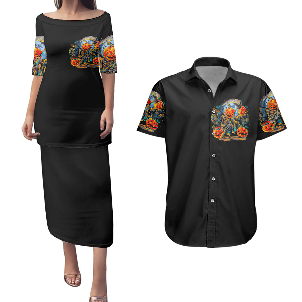 pumpkin-skull-couples-matching-puletasi-dress-and-hawaiian-shirt-i-want-go-to-hell-the-devil-still-restraining-against-me