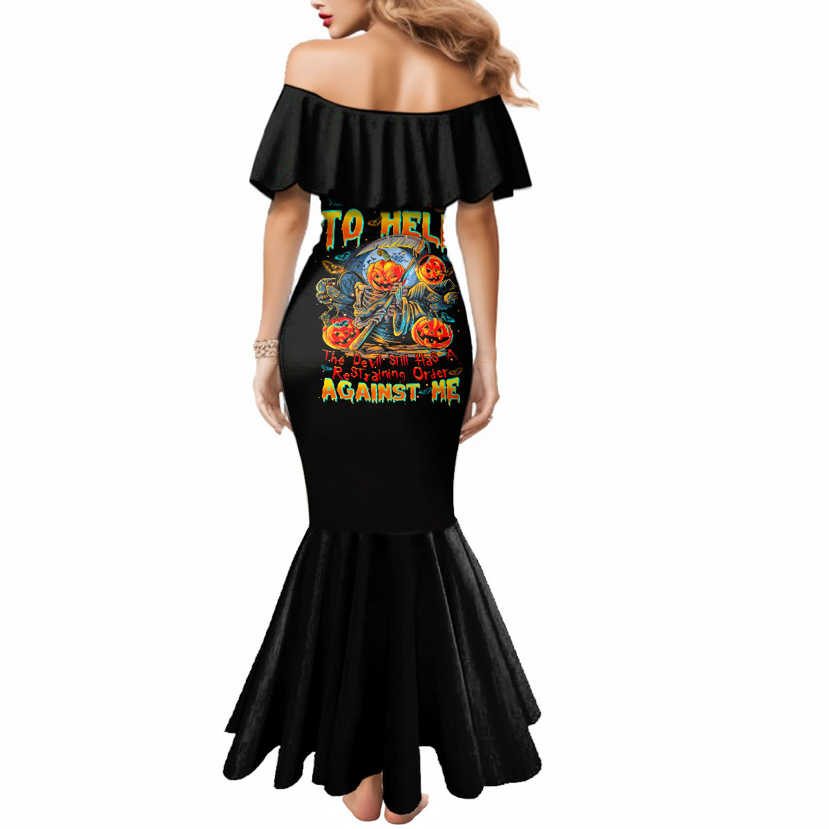 pumpkin-skull-mermaid-dress-i-want-go-to-hell-the-devil-still-restraining-against-me
