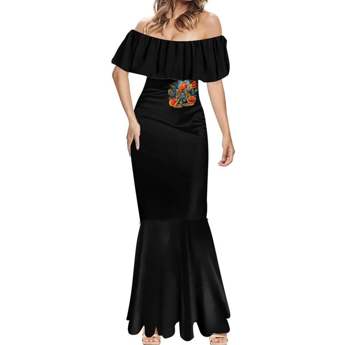pumpkin-skull-mermaid-dress-i-want-go-to-hell-the-devil-still-restraining-against-me