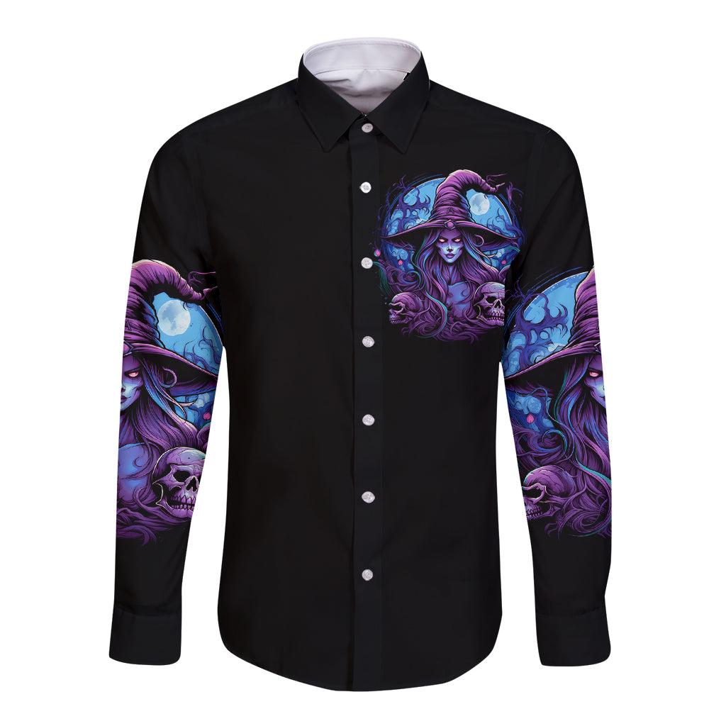 witch-skull-long-sleeve-button-shirt-iam-who-iam-your-approval-isnt-need