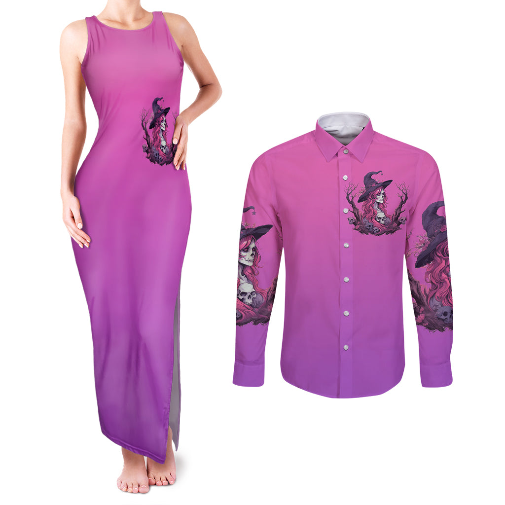 witch-skull-couples-matching-tank-maxi-dress-and-long-sleeve-button-shirts-im-a-grumpy-old-lady-sarcasm-depends-on-your-stupidity