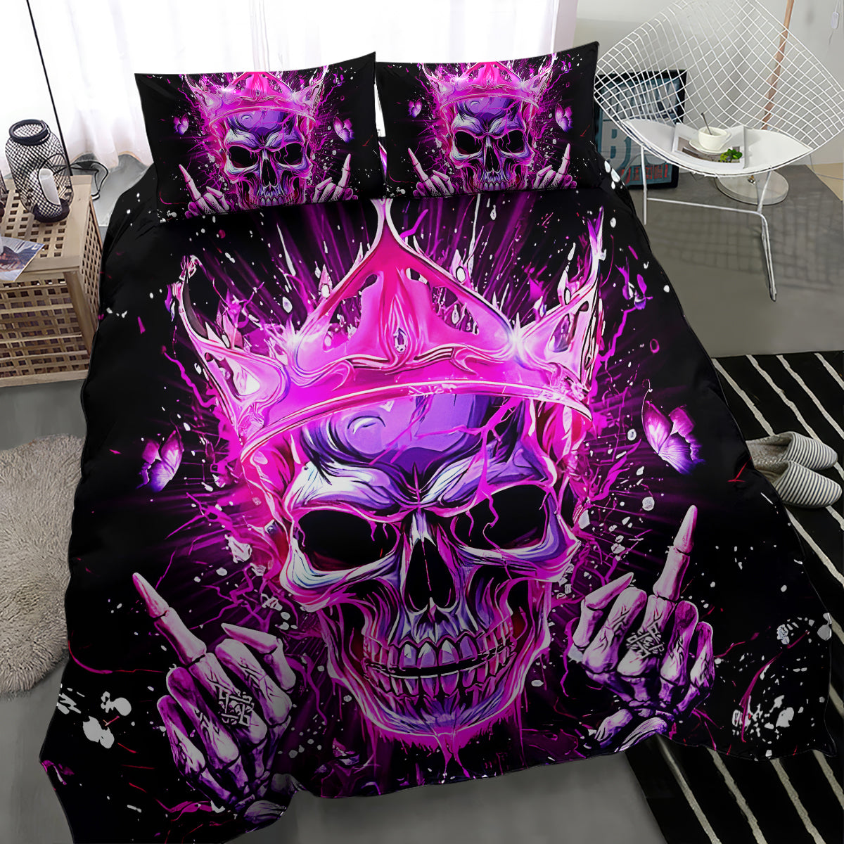 Queen Skull Bedding Set Bitch I'm Not A Princess I'm The Fucking Queen