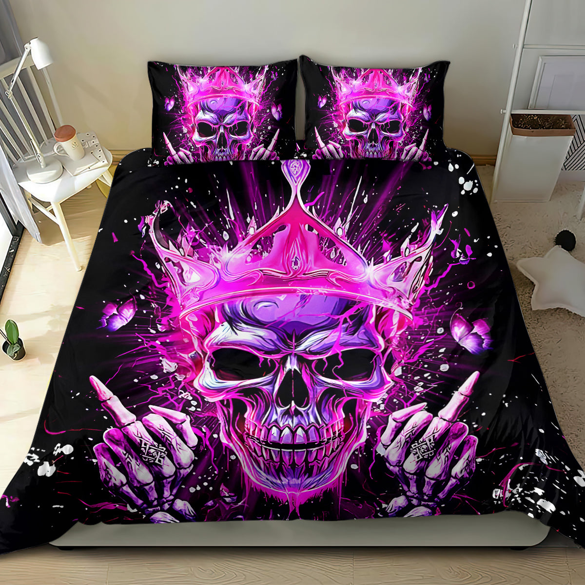 Queen Skull Bedding Set Bitch I'm Not A Princess I'm The Fucking Queen