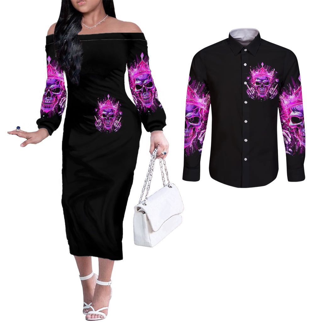 queen-skull-couples-matching-off-the-shoulder-long-sleeve-dress-and-long-sleeve-button-shirts-bitch-im-not-a-princess-im-the-fucking-queen