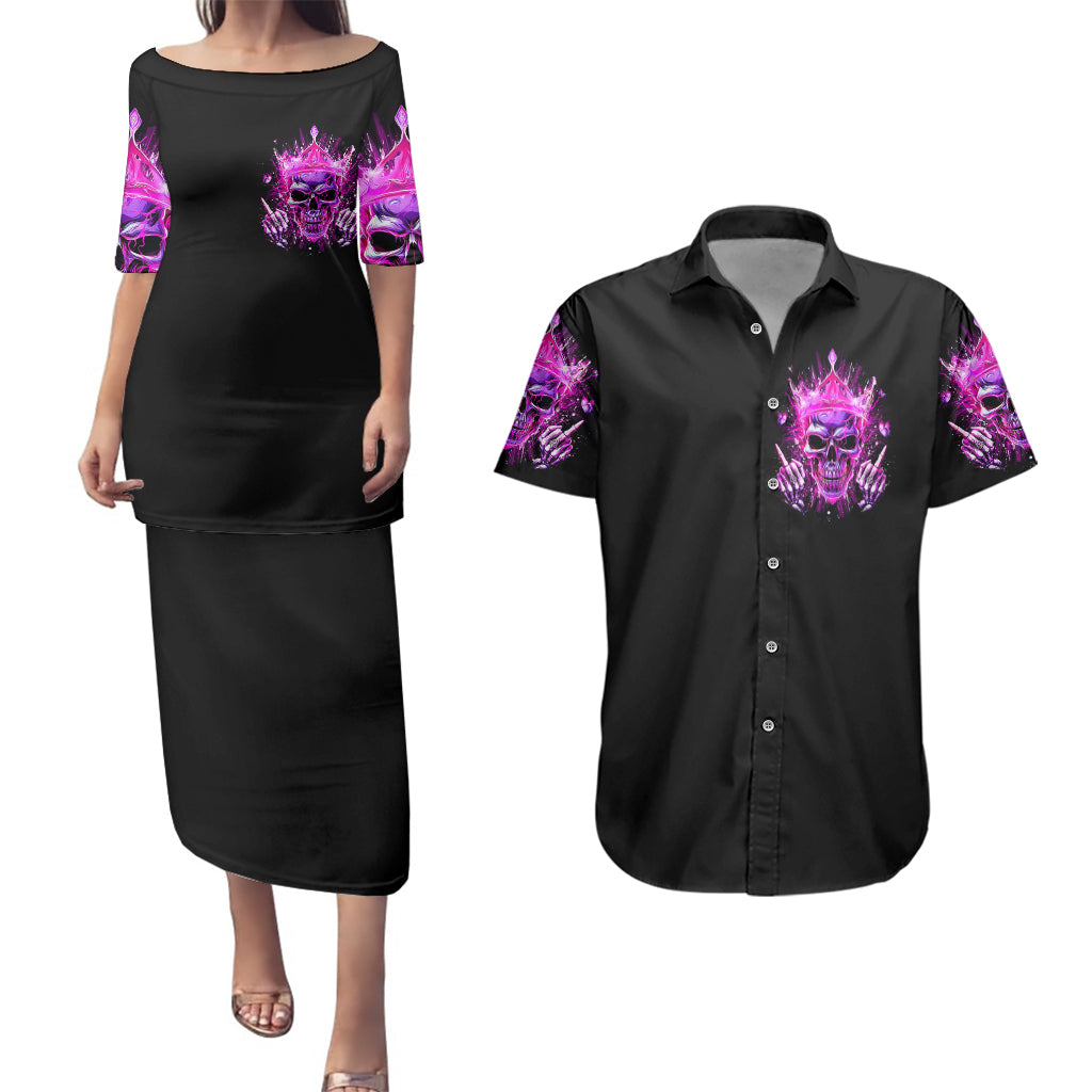 queen-skull-couples-matching-puletasi-dress-and-hawaiian-shirt-bitch-im-not-a-princess-im-the-fucking-queen
