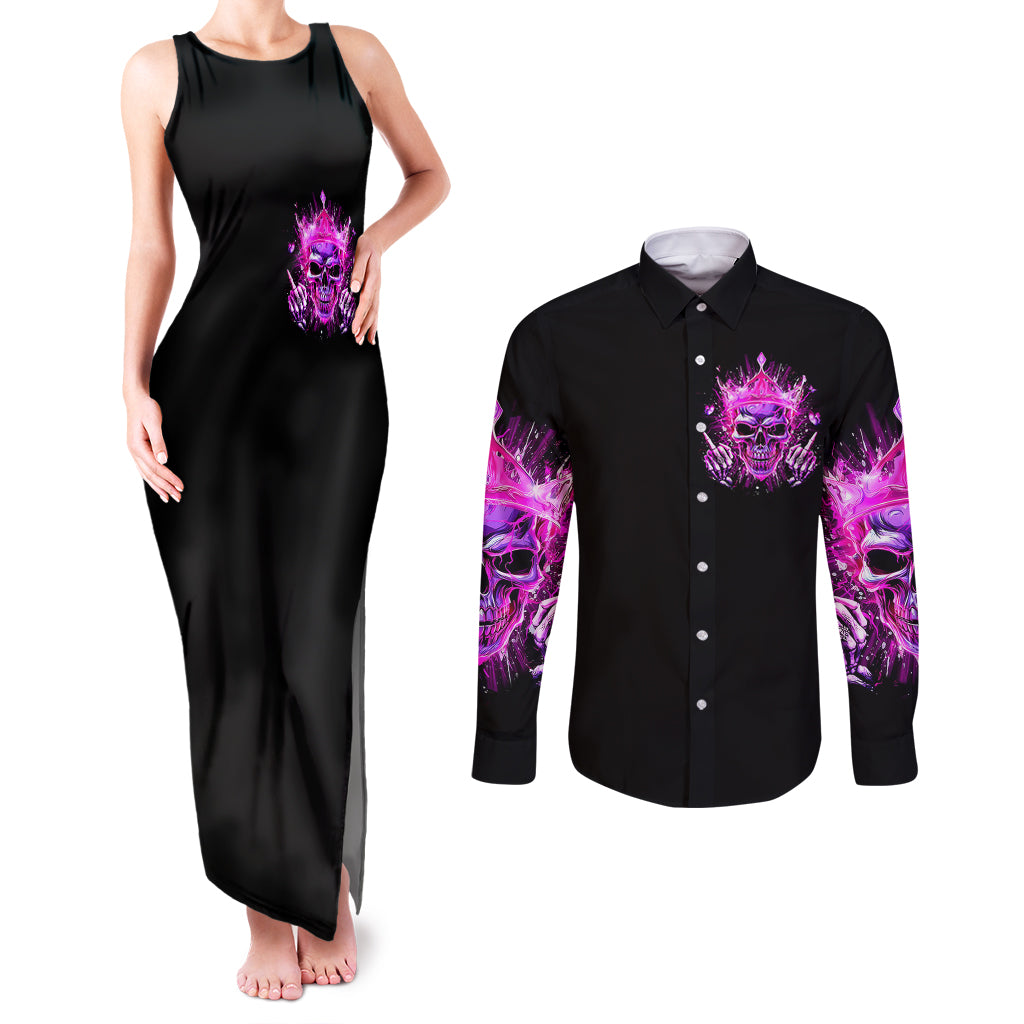 queen-skull-couples-matching-tank-maxi-dress-and-long-sleeve-button-shirts-bitch-im-not-a-princess-im-the-fucking-queen