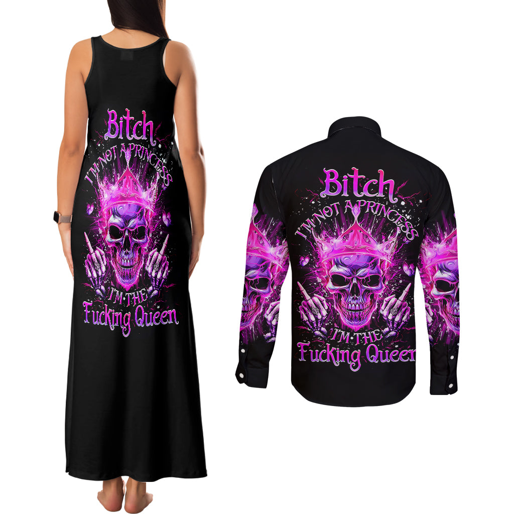 queen-skull-couples-matching-tank-maxi-dress-and-long-sleeve-button-shirts-bitch-im-not-a-princess-im-the-fucking-queen
