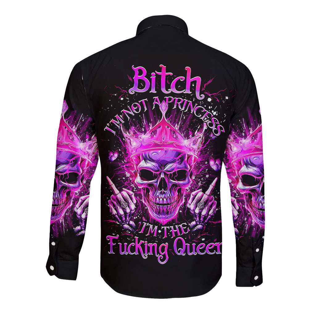 queen-skull-long-sleeve-button-shirt-bitch-im-not-a-princess-im-the-fucking-queen