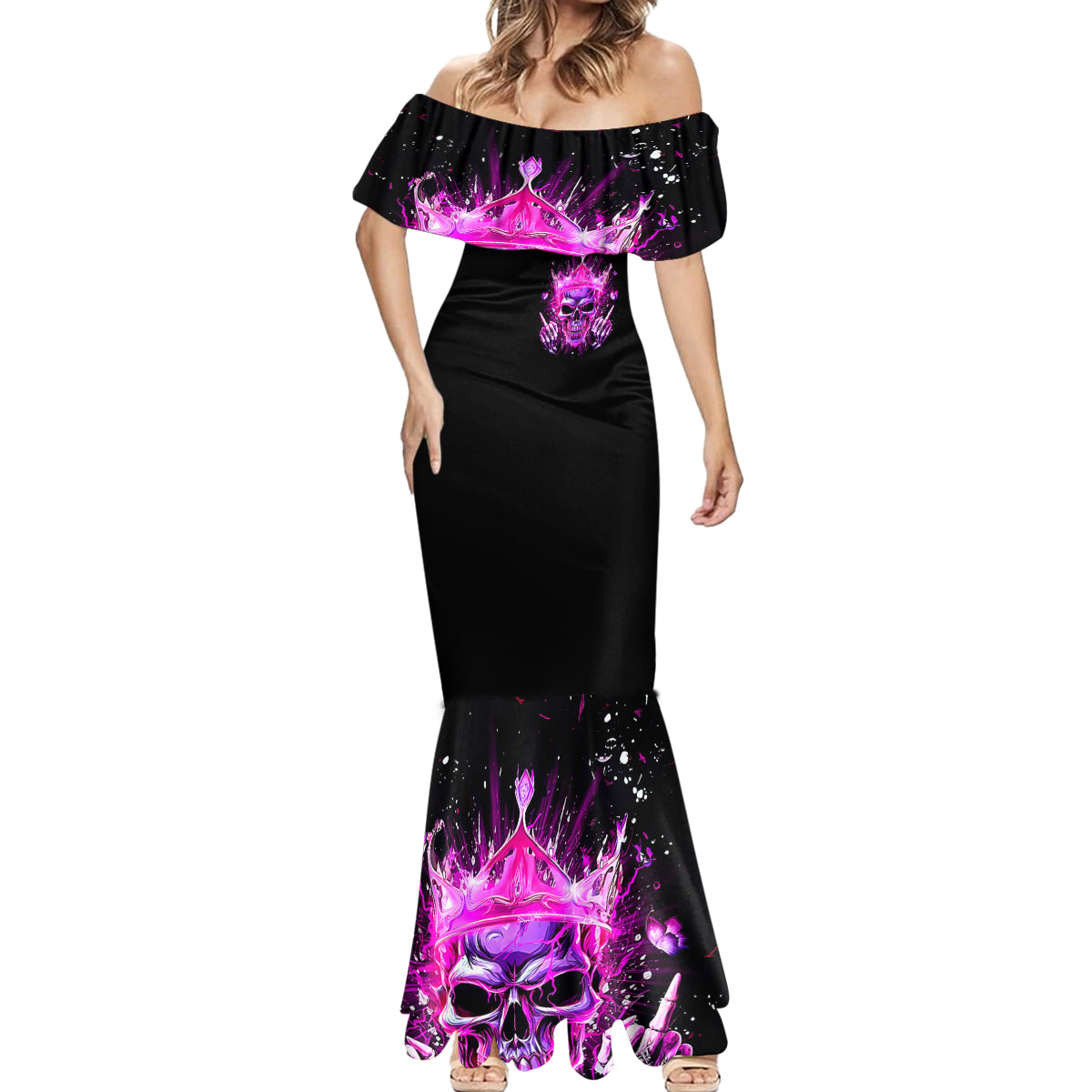 Queen Skull Mermaid Dress Bitch I'm Not A Princess I'm The Fucking Queen