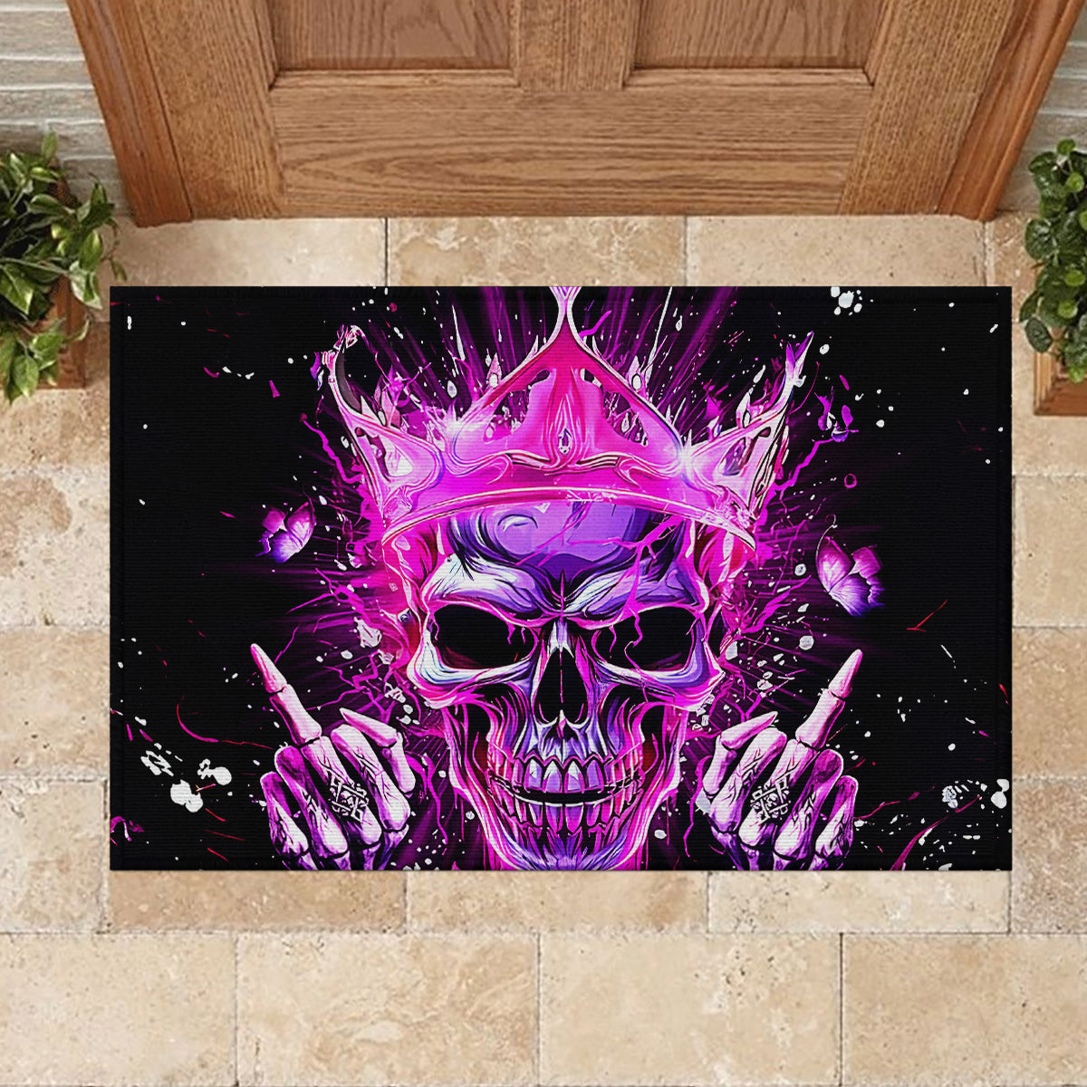 Queen Skull Rubber Doormat Bitch I'm Not A Princess I'm The Fucking Queen